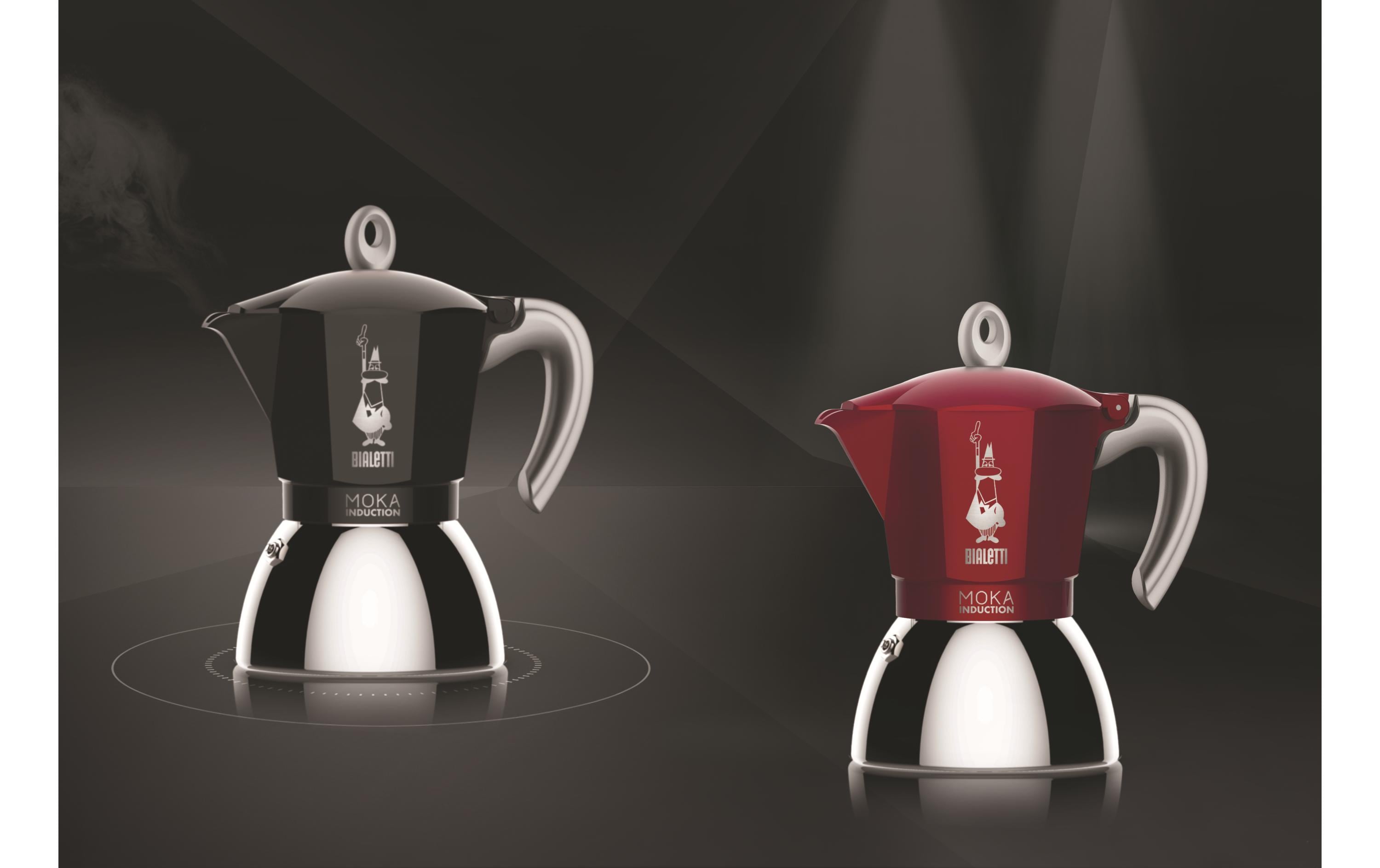 Bialetti Espressokocher New Moka Induktion 2 Tassen, Rot