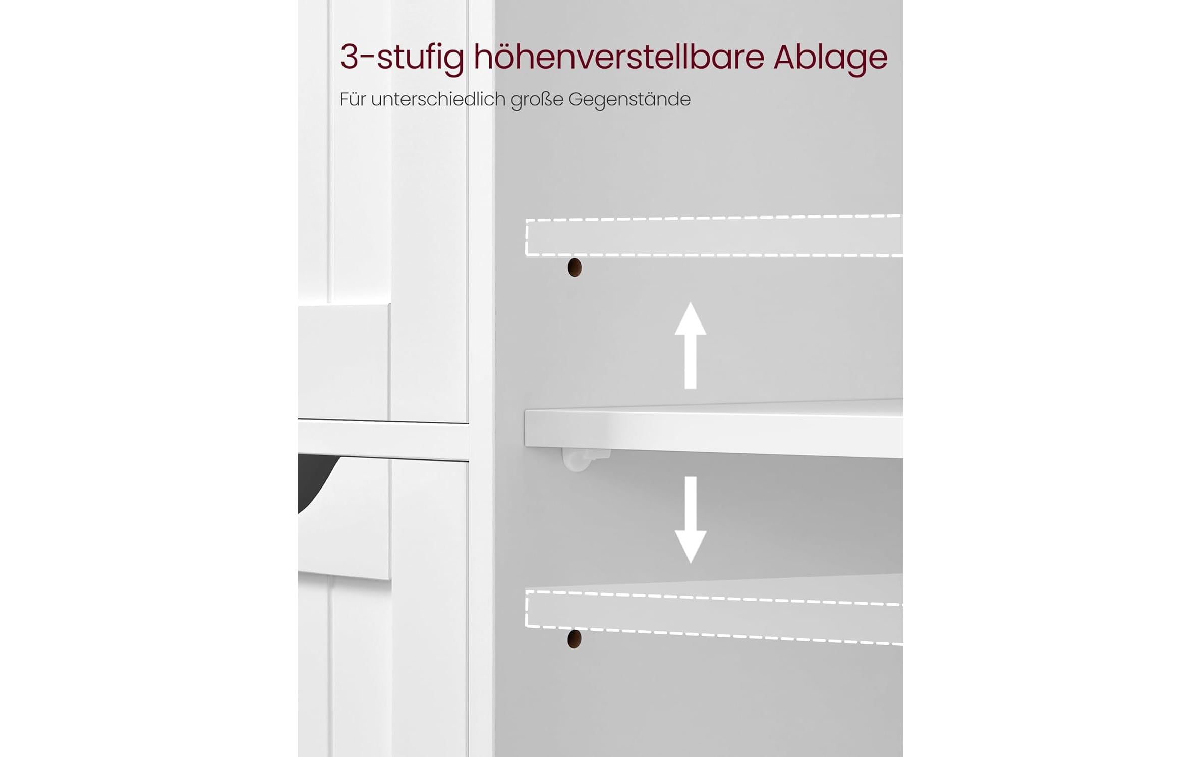 VASAGLE Badezimmerschrank 55 x 82 cm, Weiss