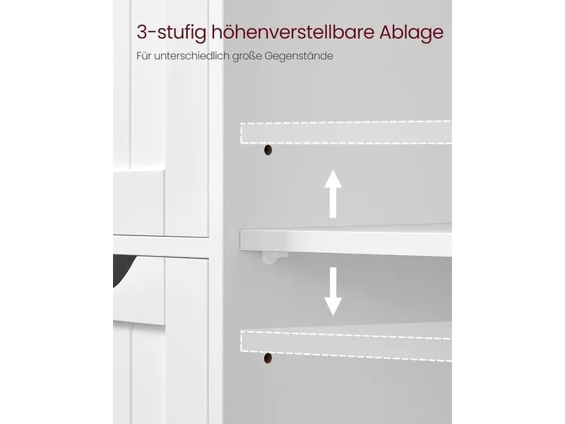 VASAGLE Badezimmerschrank 55 x 82 cm, Weiss