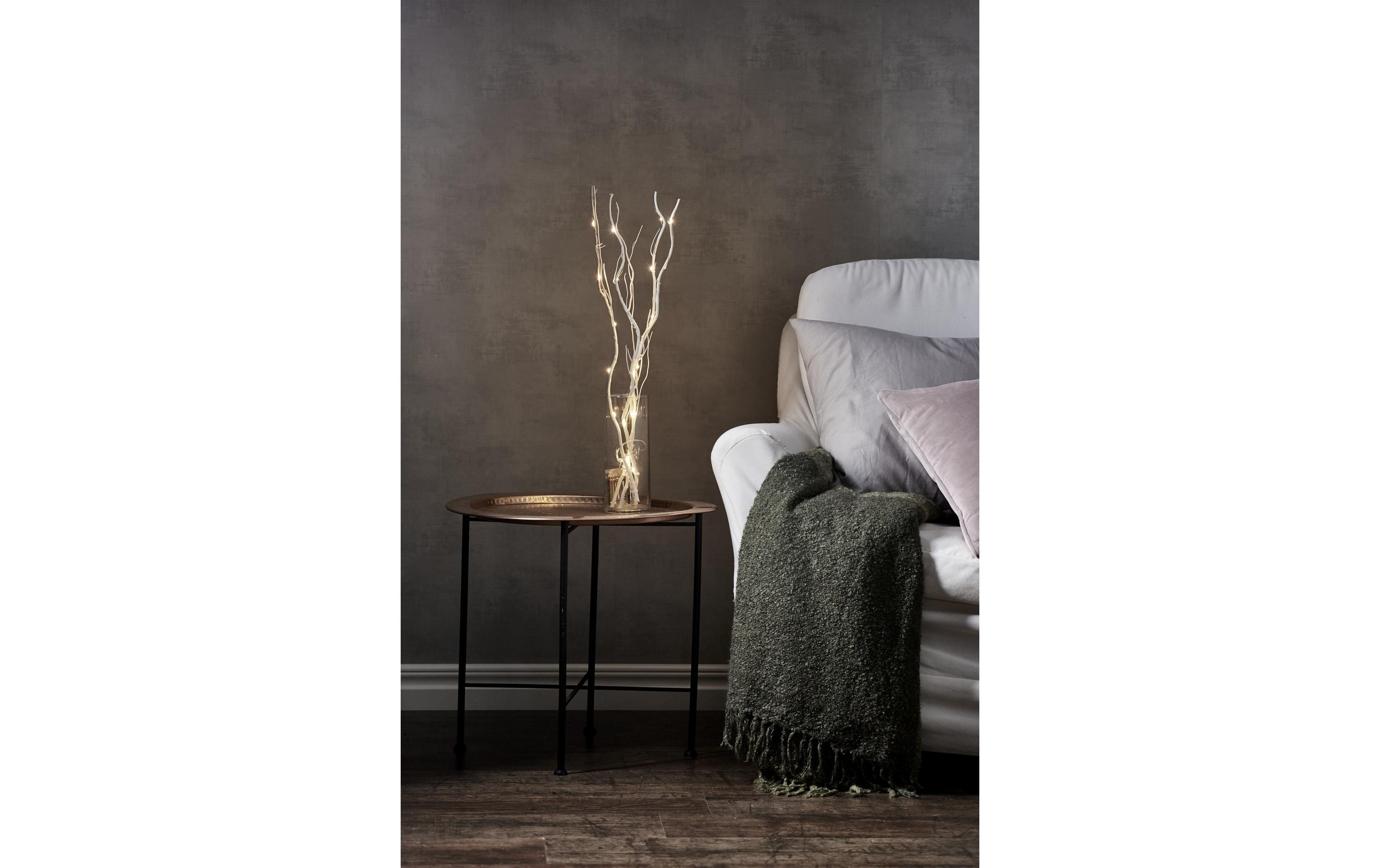 Star Trading Zweig Willow Dewdrop, 24 LEDs, 60 cm, Natur