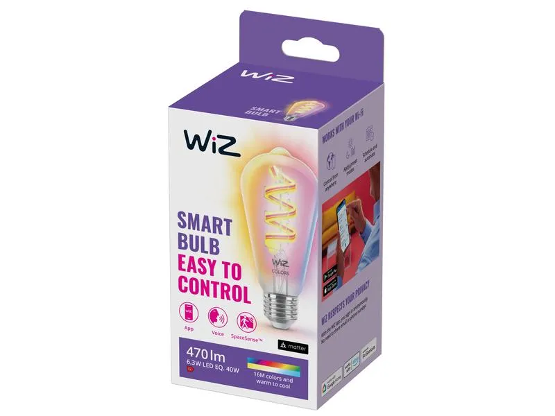 WiZ Leuchtmittel 6.3W (40W) E27 ST64 Tunable White & Color WiZ Leuchtmittel 6.3W (40W) E27 ST64 Tunable White & Color