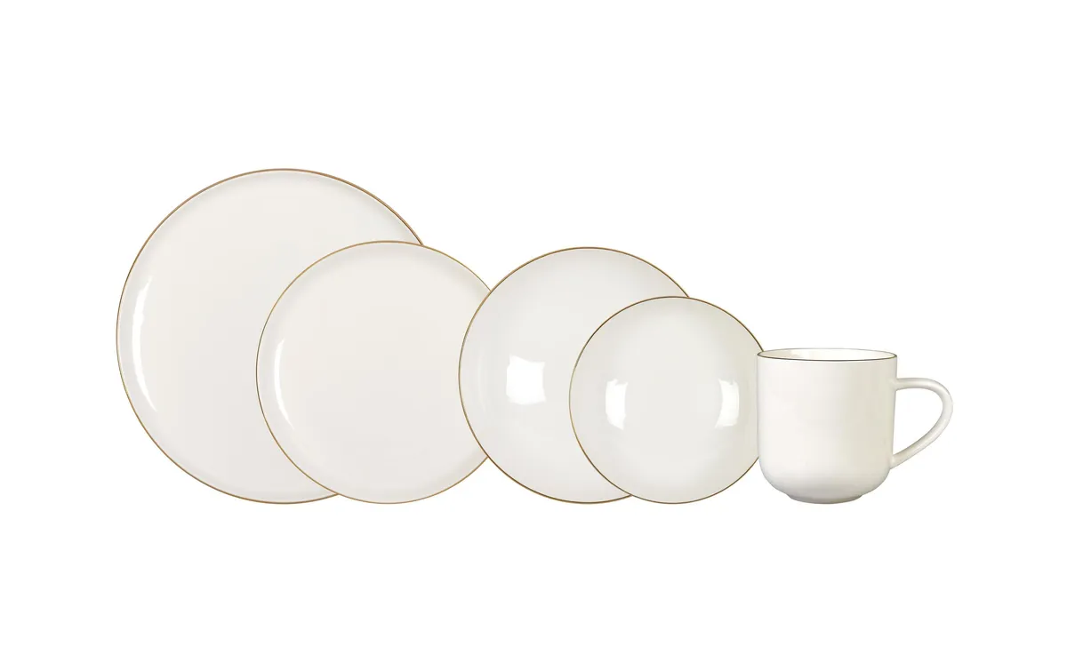 FURBER Speise-Service 20-teilig, Weiss/Gold