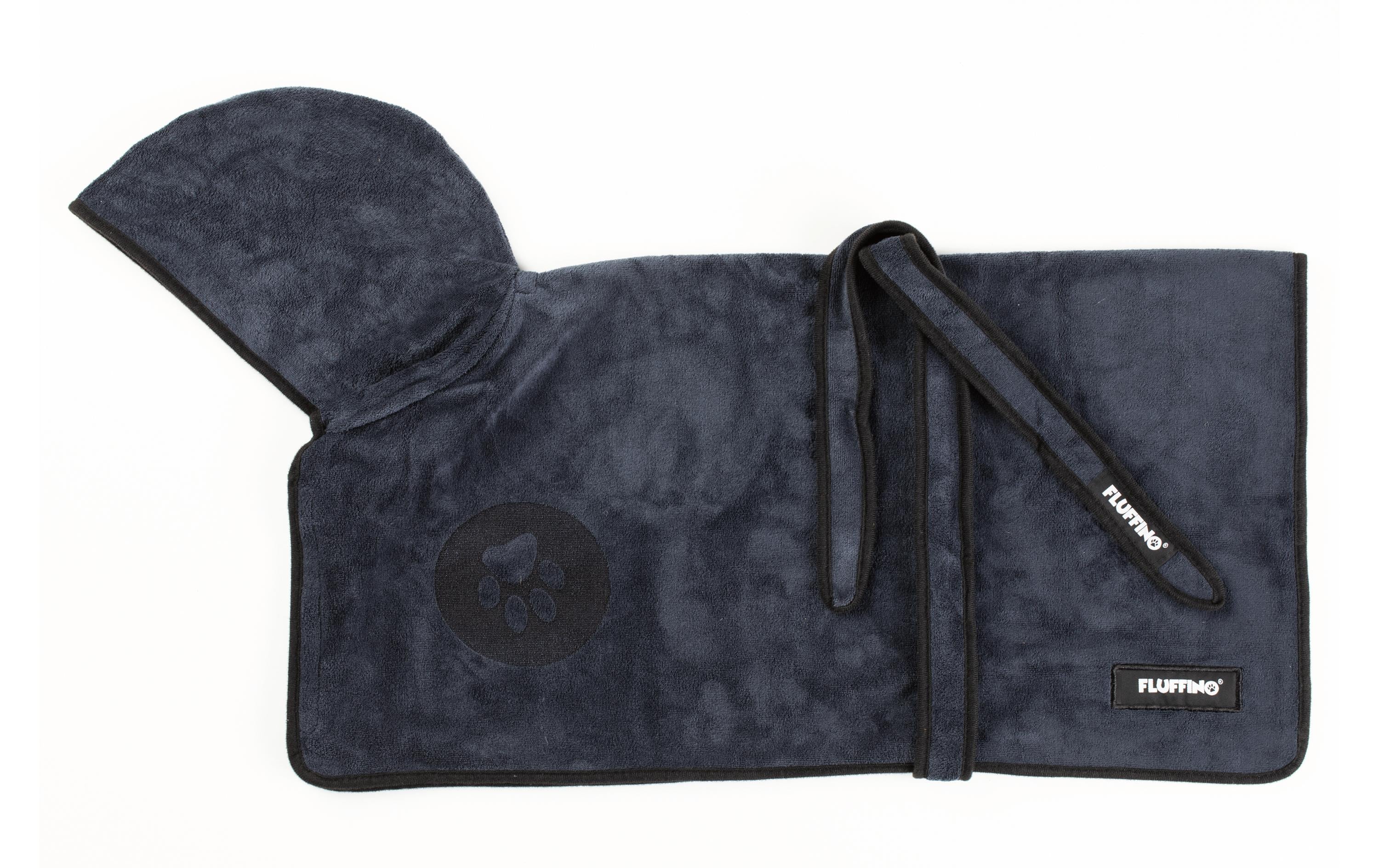 Fluffino Bademantel Beige / Blau, S