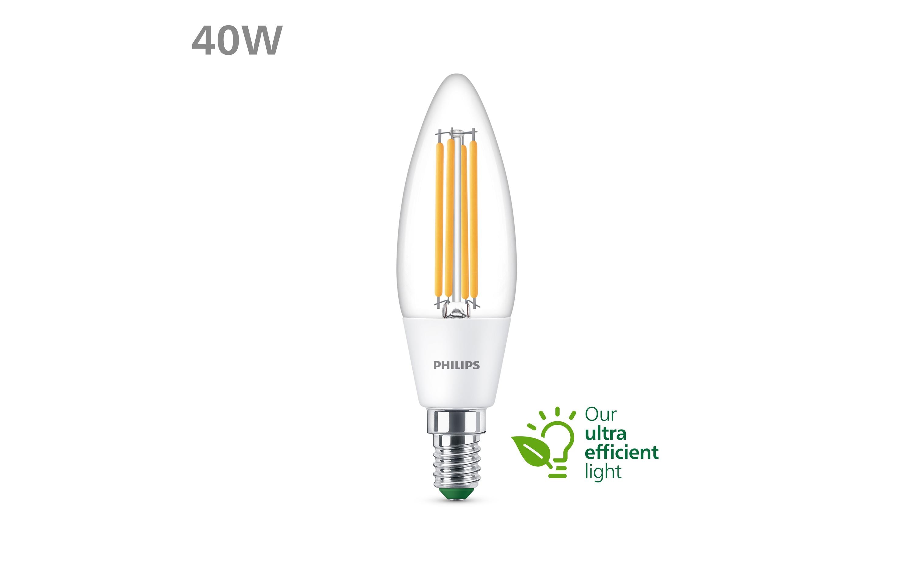 Philips E14 Kerze LED, Ultra-Effizient, Neutralweiss, 40W Ersatz