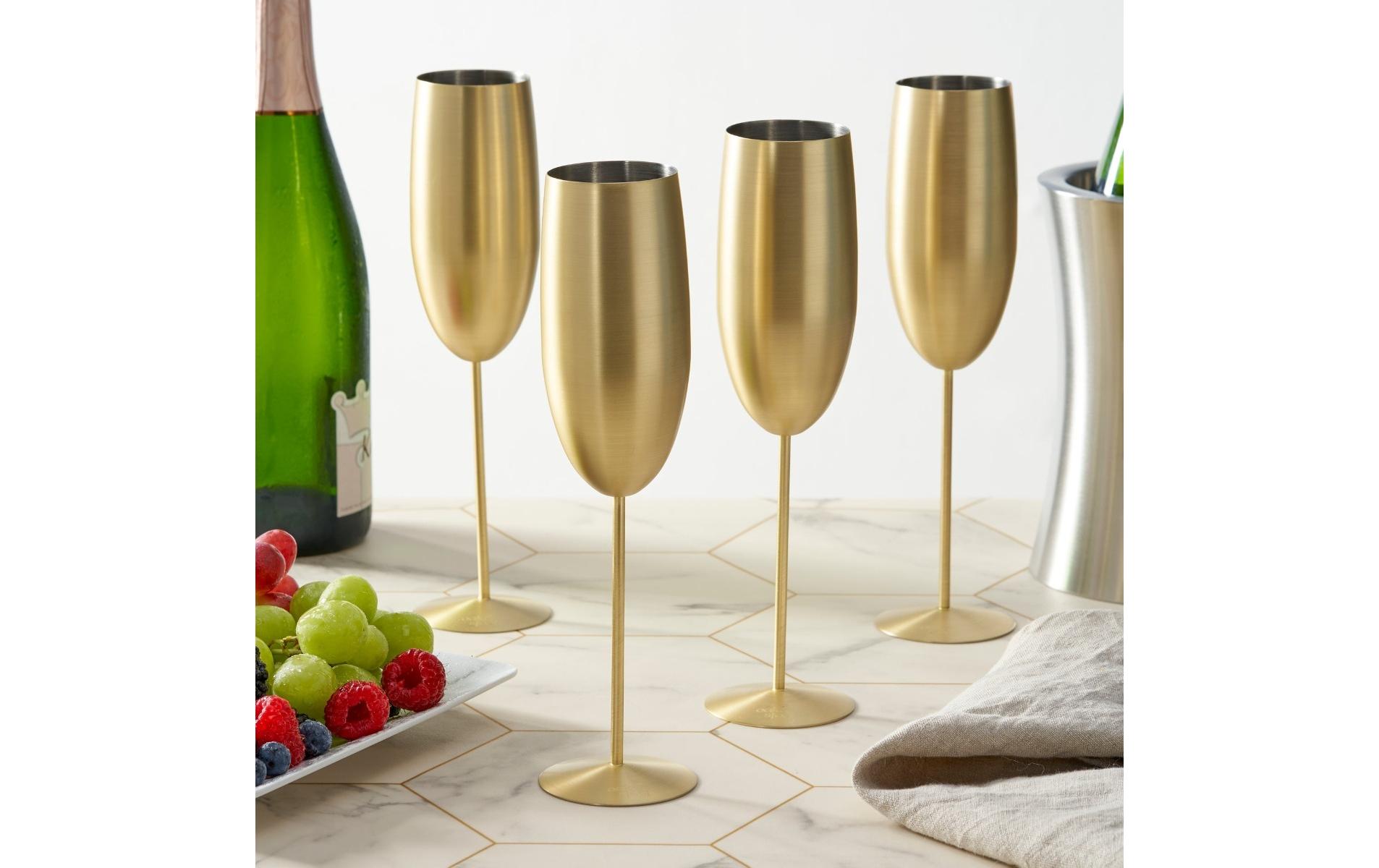 Oak & Steel Sektglas 285 ml, 4 Stück, Gold matt