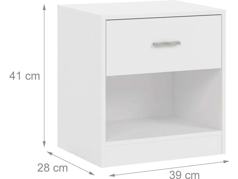 relaxdays Nachttisch 39 x 41 cm, Weiss , 2er Set relaxdays Nachttisch 39 x 41 cm, Weiss , 2er Set