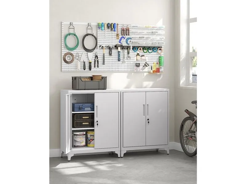 Songmics Metall-Lagerschrank 40 x 80 x 90 cm, Weiss Songmics Metall-Lagerschrank 40 x 80 x 90 cm, Weiss