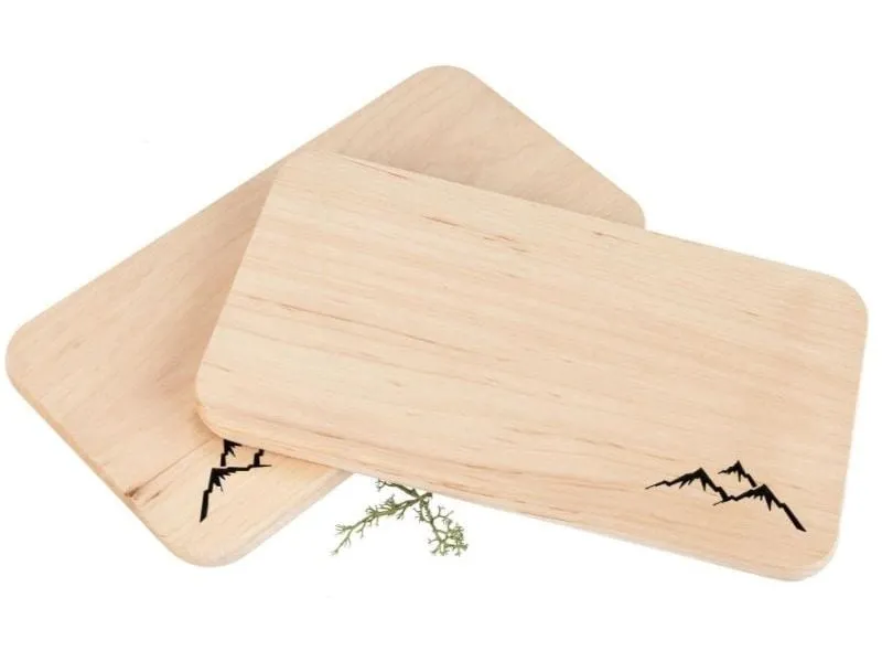 creanorm Schneidebrett FSC Erle 22 x 12 x 1.2 cm, Berge Motiv creanorm Schneidebrett FSC Erle 22 x 12 x 1.2 cm, Berge Motiv