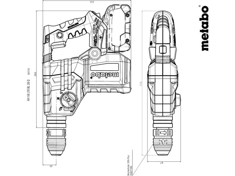 Metabo Bohr-Meisselhammer KH 18 LTX BL 28 Q, Solo