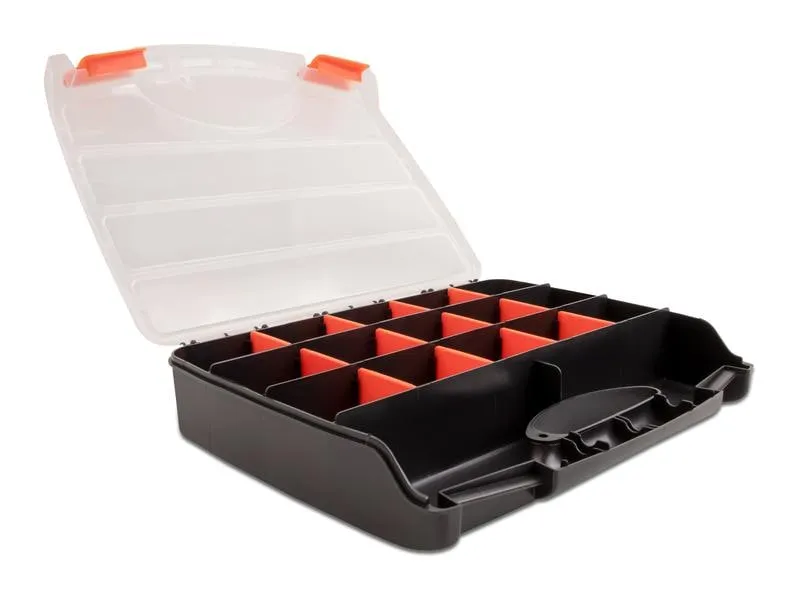Delock Sortimentskasten Orange / Schwarz 17 Fächer Delock Sortimentskasten Orange / Schwarz 17 Fächer