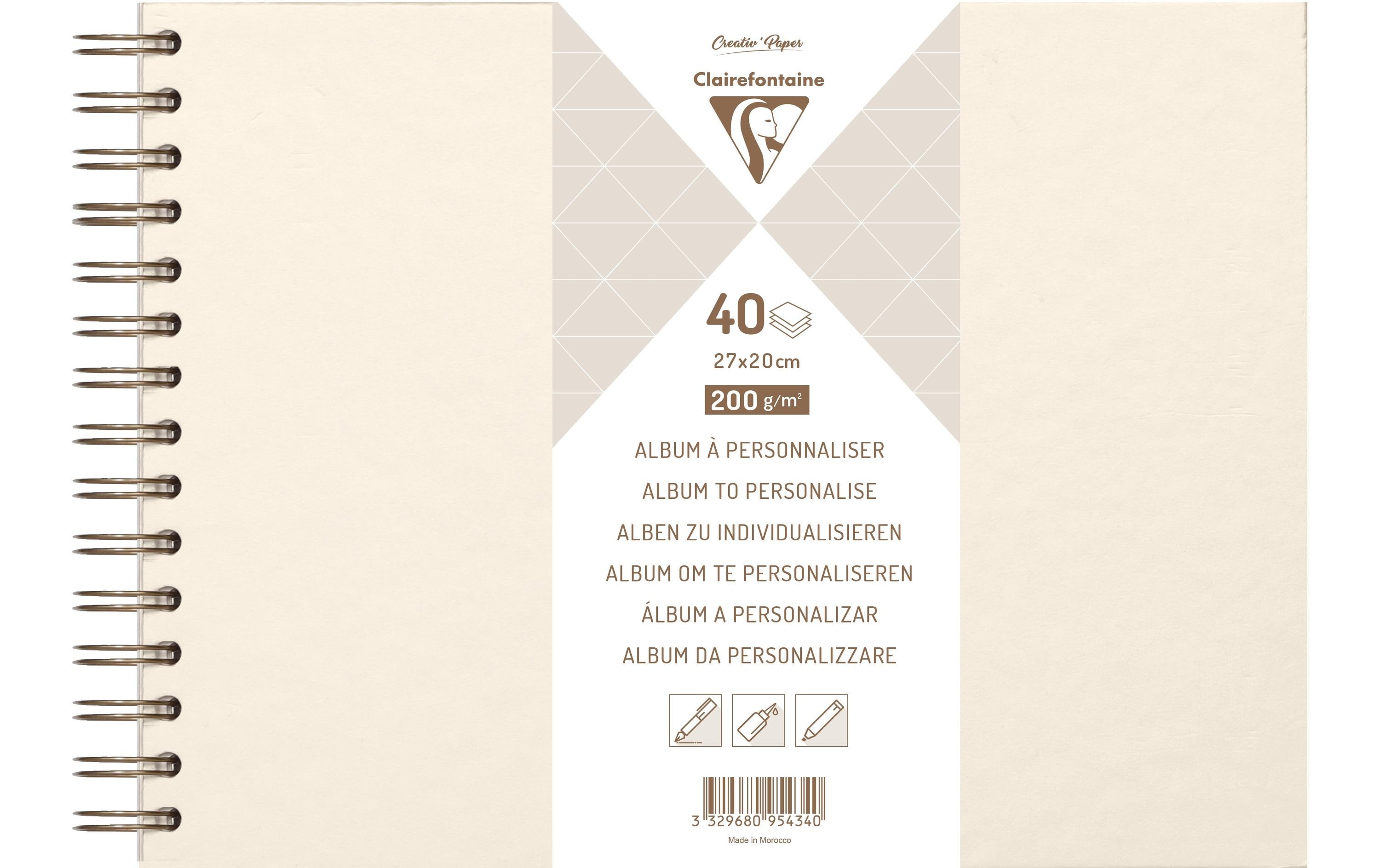 Clairefontaine Fotoalbum DIY 27 x 20 cm, Blanko, Elfenbein Clairefontaine Fotoalbum DIY 27 x 20 cm, Blanko, Elfenbein