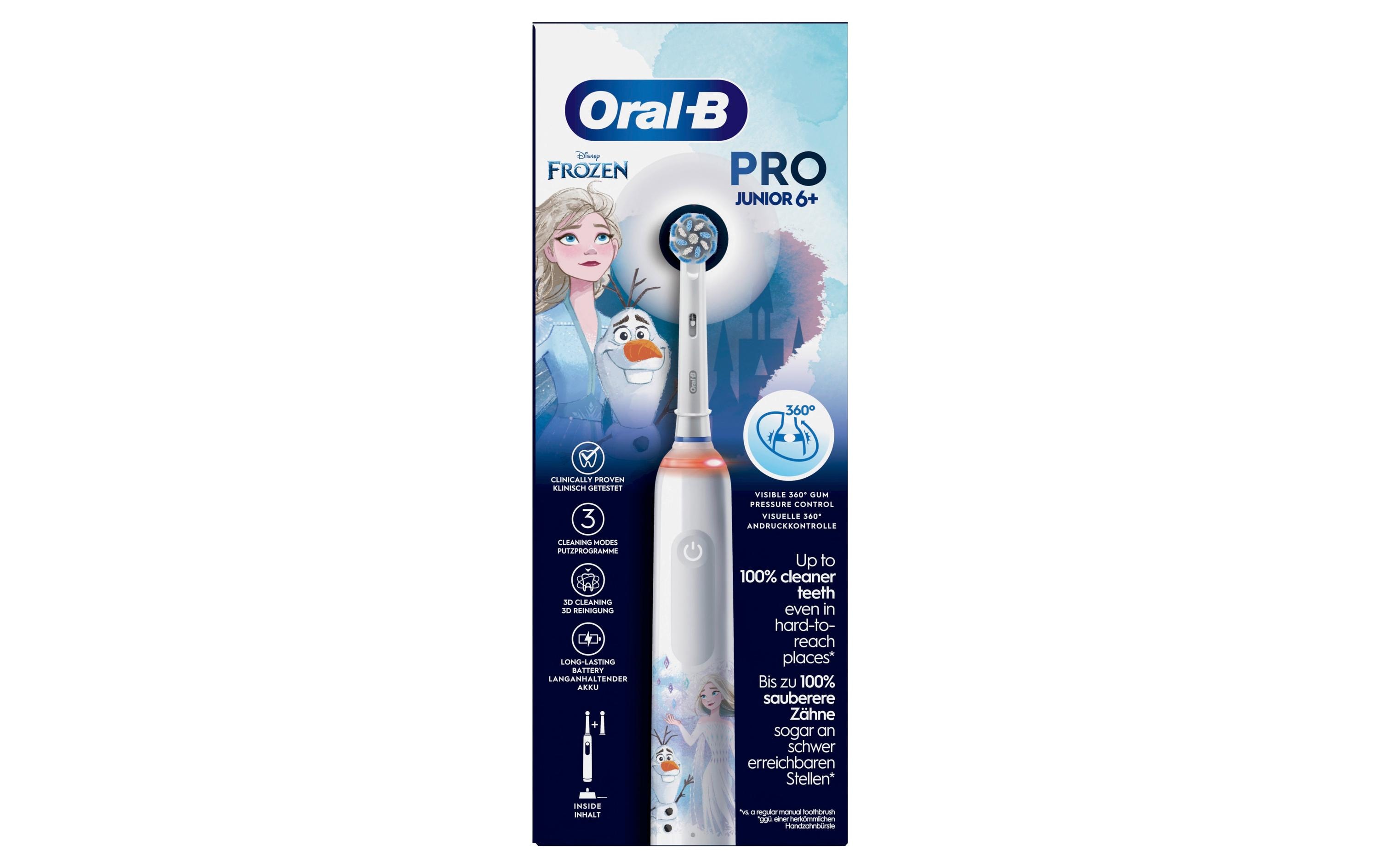 Oral-B Rotationszahnbürste Junior Pro Frozen Weiss
