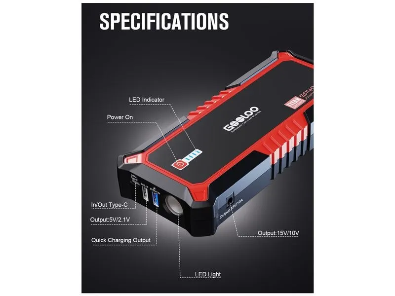 Gooloo Starterbatterie GP4000RED