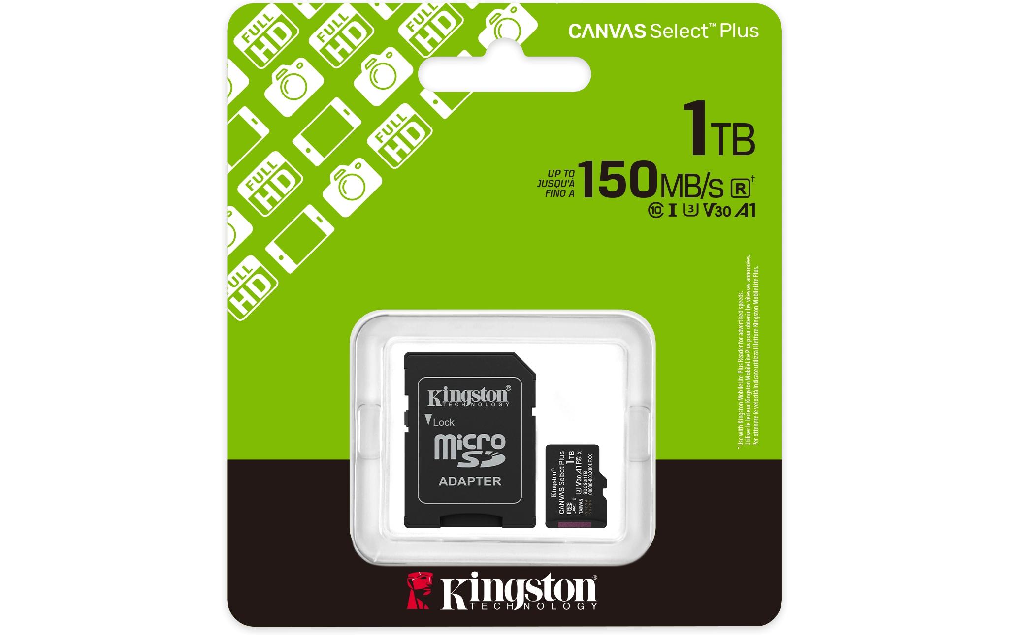 Kingston microSDXC-Karte Canvas Select Plus Gen3 1000 GB