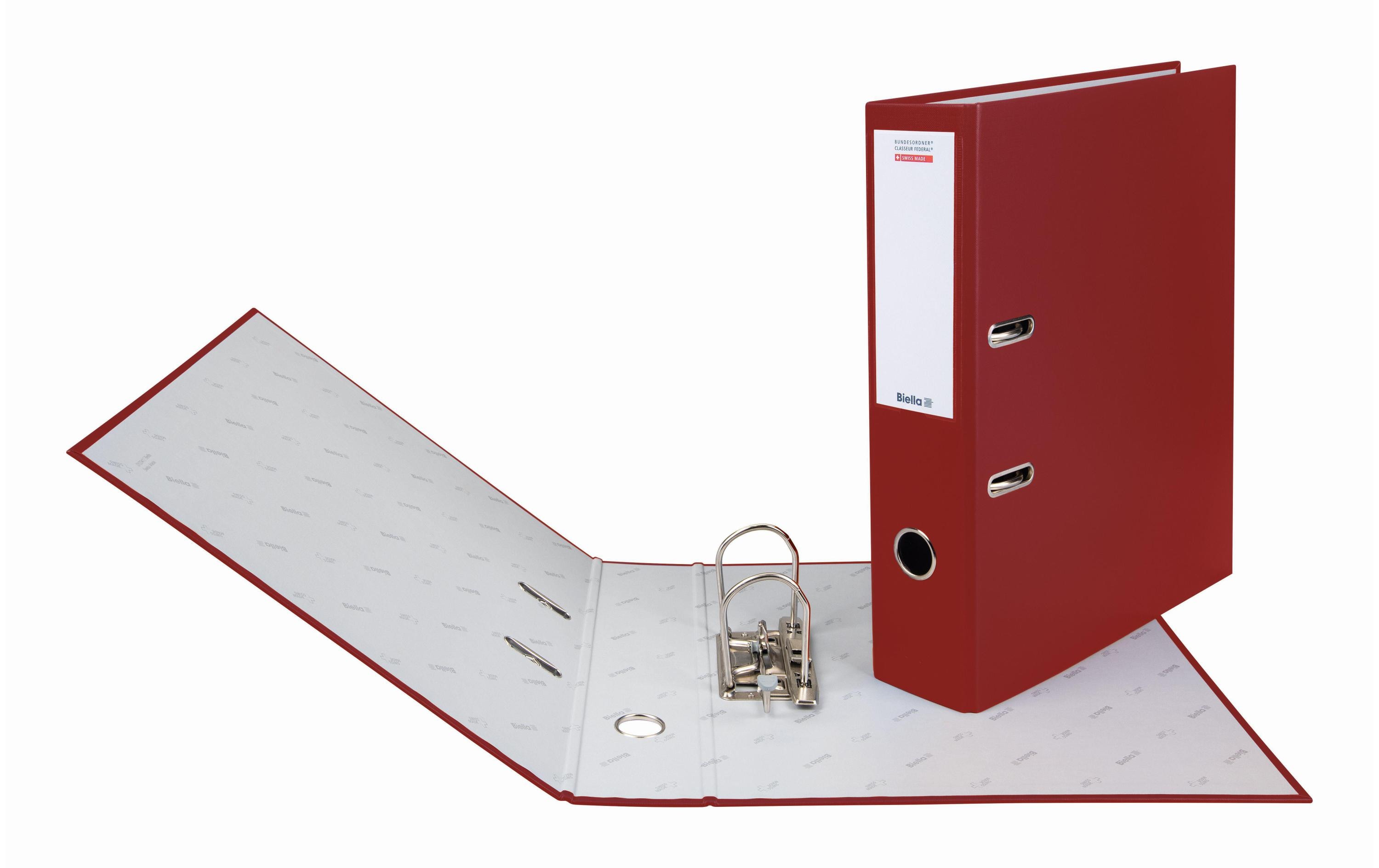 Biella Bundesordner A4 7 cm, Weinrot