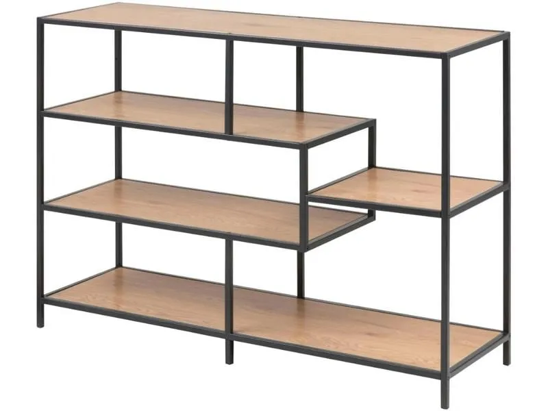 AC Design Regal Seaford 114 x 35 x 78 cm, Nature/Schwarz