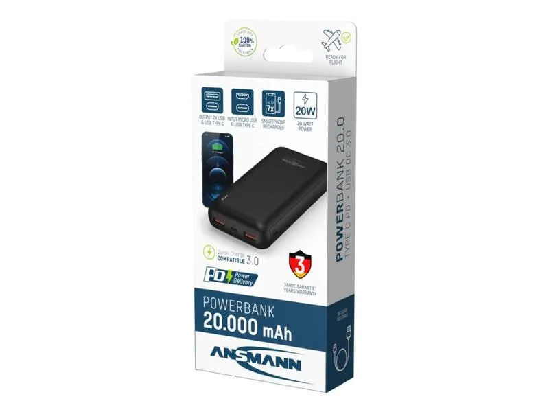 Ansmann Powerbank PB320PD, 20000 mAh Ansmann Powerbank PB320PD, 20000 mAh