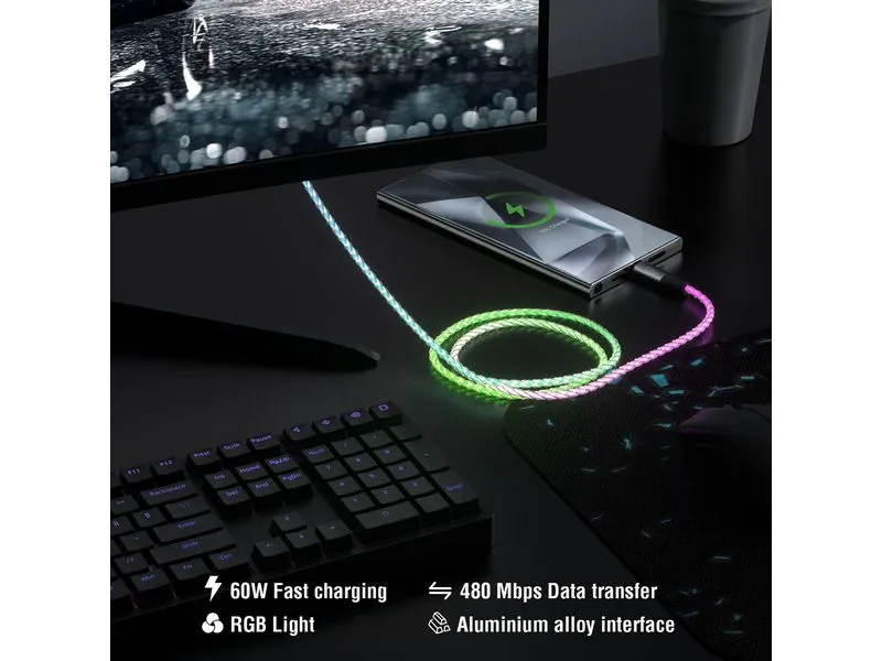 4smarts USB 2.0-Kabel USB-C RGBCord 60W USB C - USB C 1.5 m 4smarts USB 2.0-Kabel USB-C RGBCord 60W USB C - USB C 1.5 m