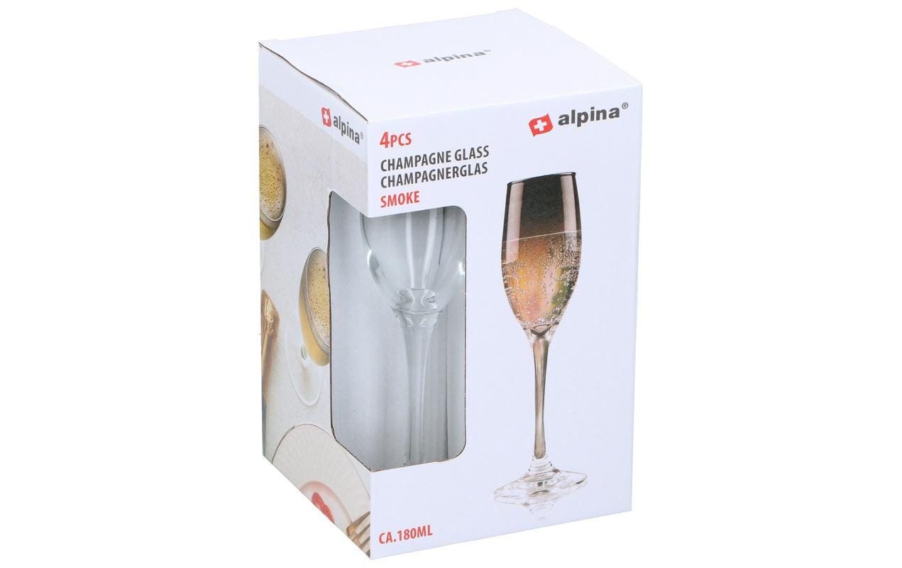 alpina Champagnerglas Smoke 180 ml, 4 Stück, Transparent