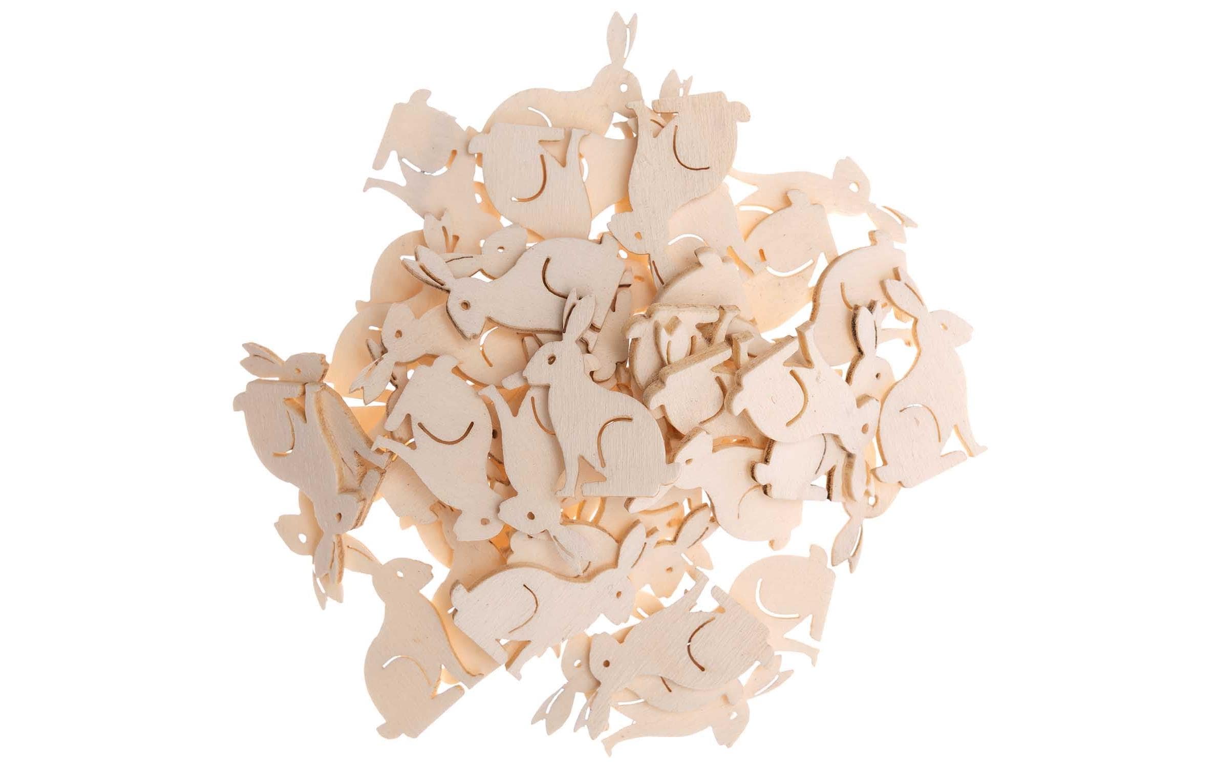 Rico Design Streudeko Hase klein, 48 Stück, Nature