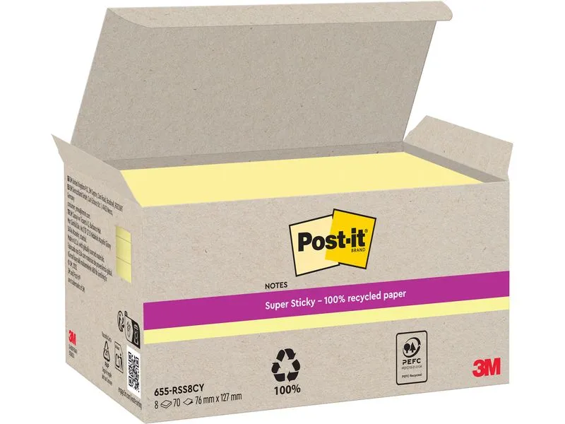 Post-it Super Sticky Recycling Notes Gelb