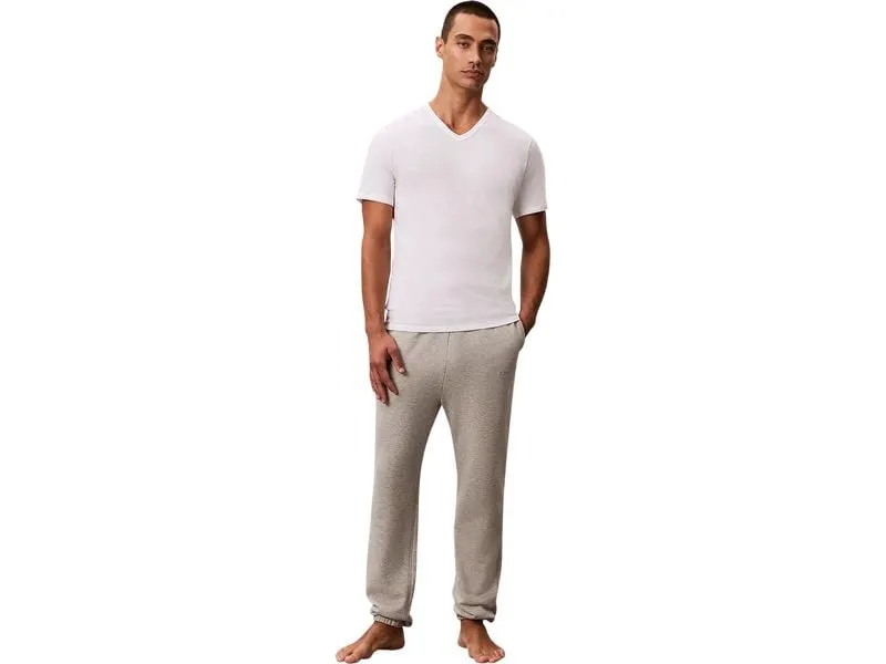 Calvin Klein Wäsche Shirt S/S V Neck, Weiss Grösse XL, 3 Stück