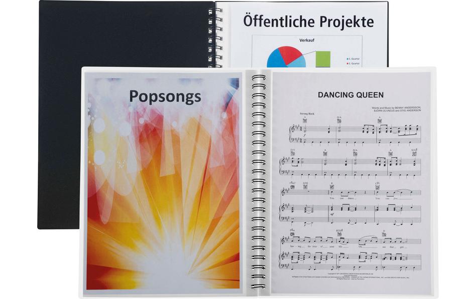 Kolma Sichtbuch A4, 20 Taschen, Schwarz
