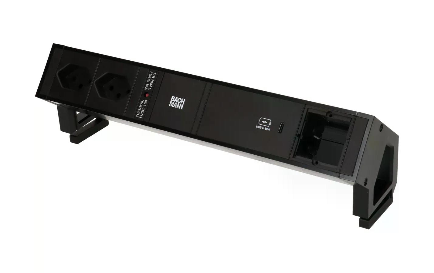 Bachmann Tischsteckdosenleiste DESK2 2x T13 1x USB C 60W 1x Leer, Sw