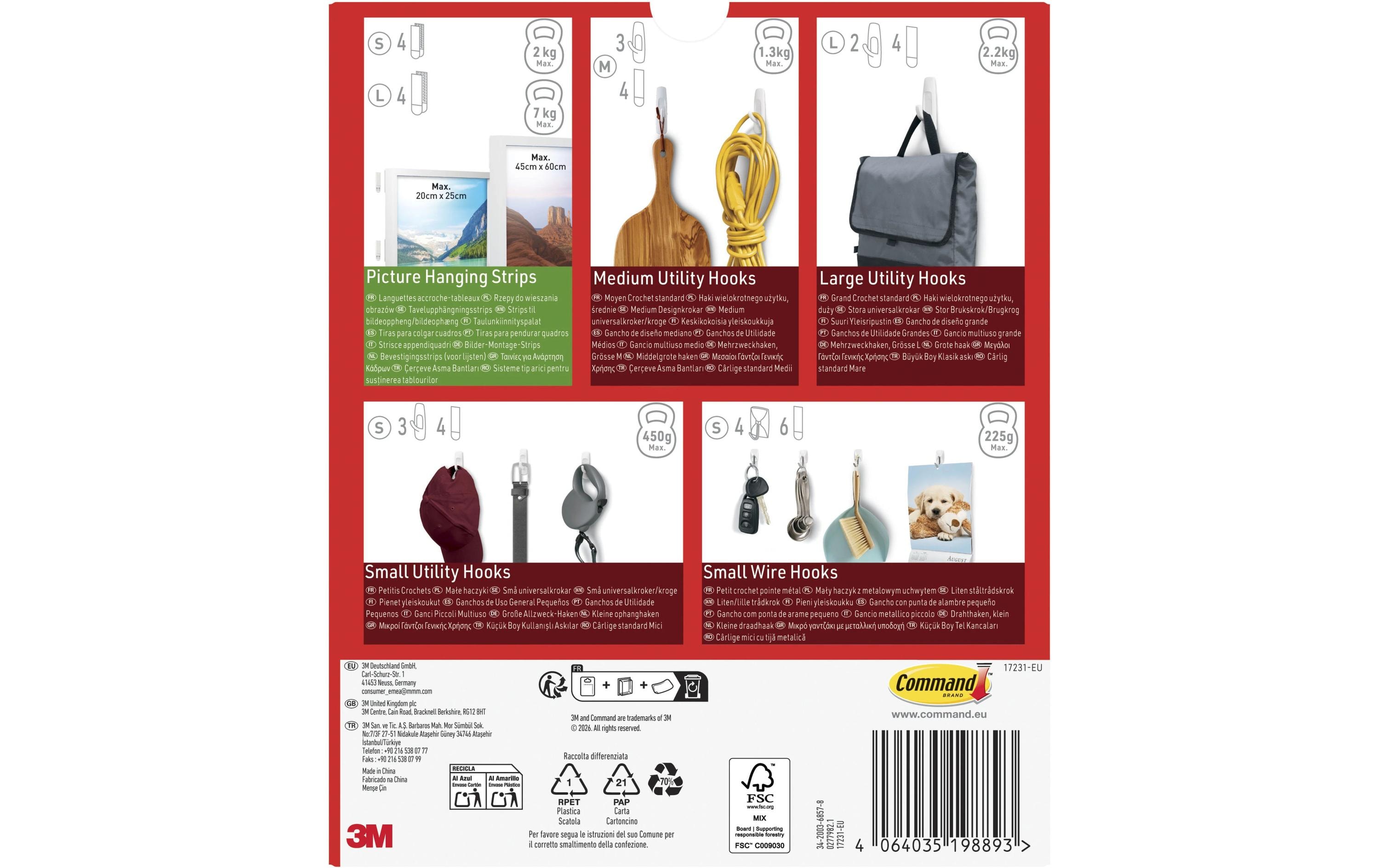 Command Klebehaken Allzweck-Set 2 kg, Weiss