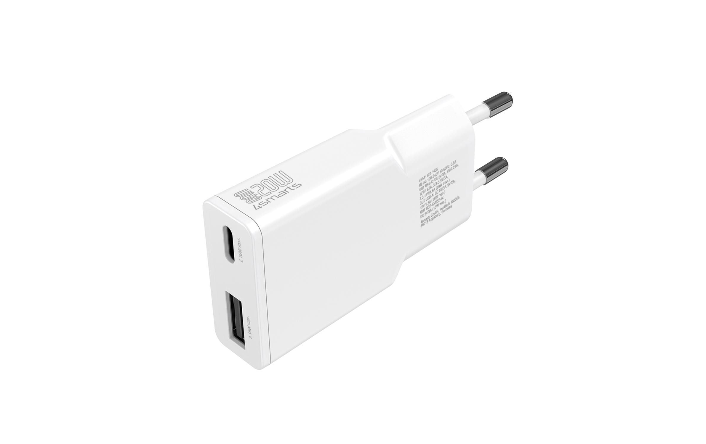 4smarts USB-Wandladegerät PDPlug Duos Slim PD 20W 4smarts USB-Wandladegerät PDPlug Duos Slim PD 20W