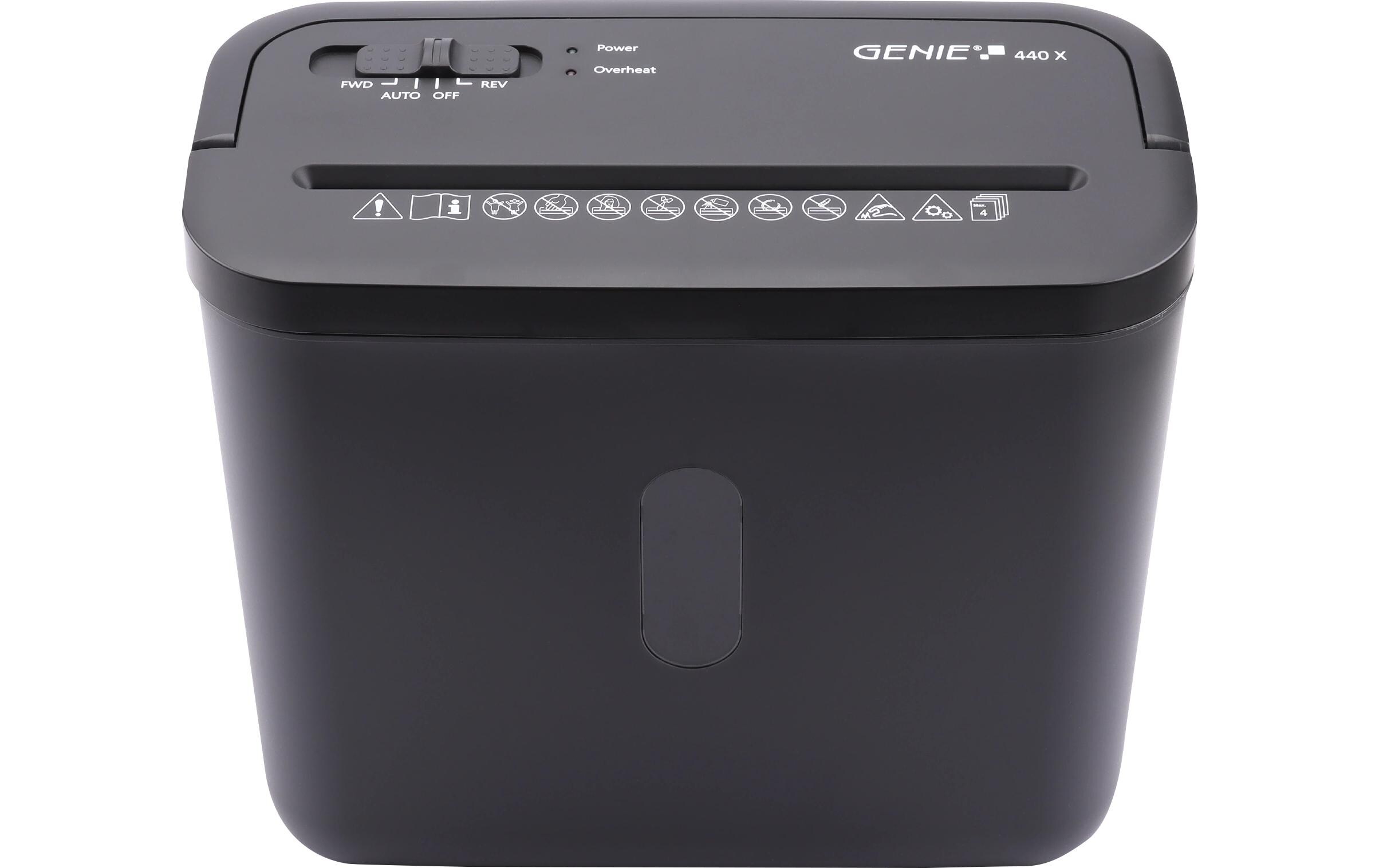 Genie Aktenvernichter 440X Schwarz P4, 4 Blatt