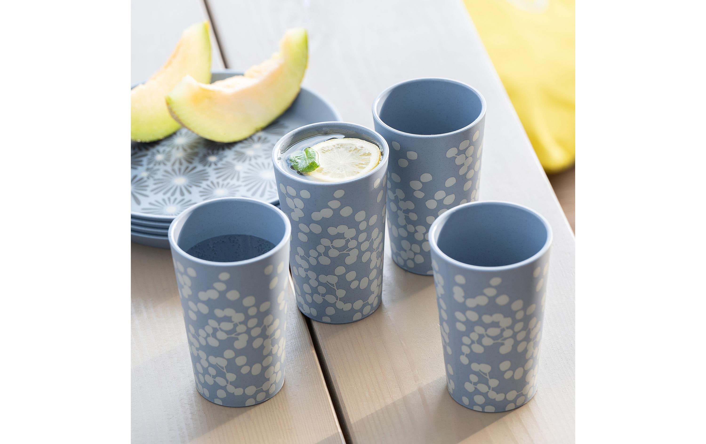 Koziol Wasserbecher Blomster Dot 350 ml, Blau