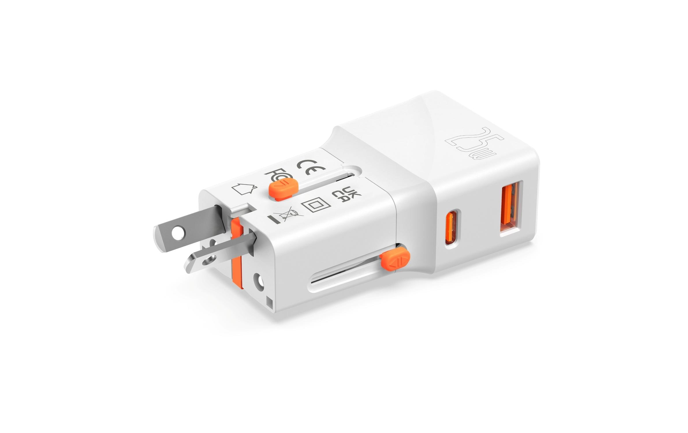 4smarts Weltreiseadapter Nomad Pocket 25W 1C+1A, Weiss
