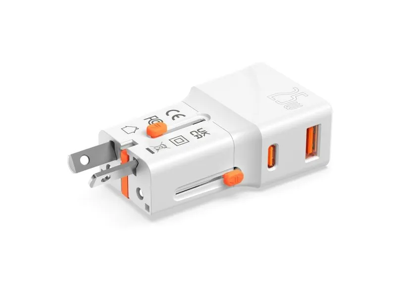 4smarts Weltreiseadapter Nomad Pocket 25W 1C+1A, Weiss 4smarts Weltreiseadapter Nomad Pocket 25W 1C+1A, Weiss
