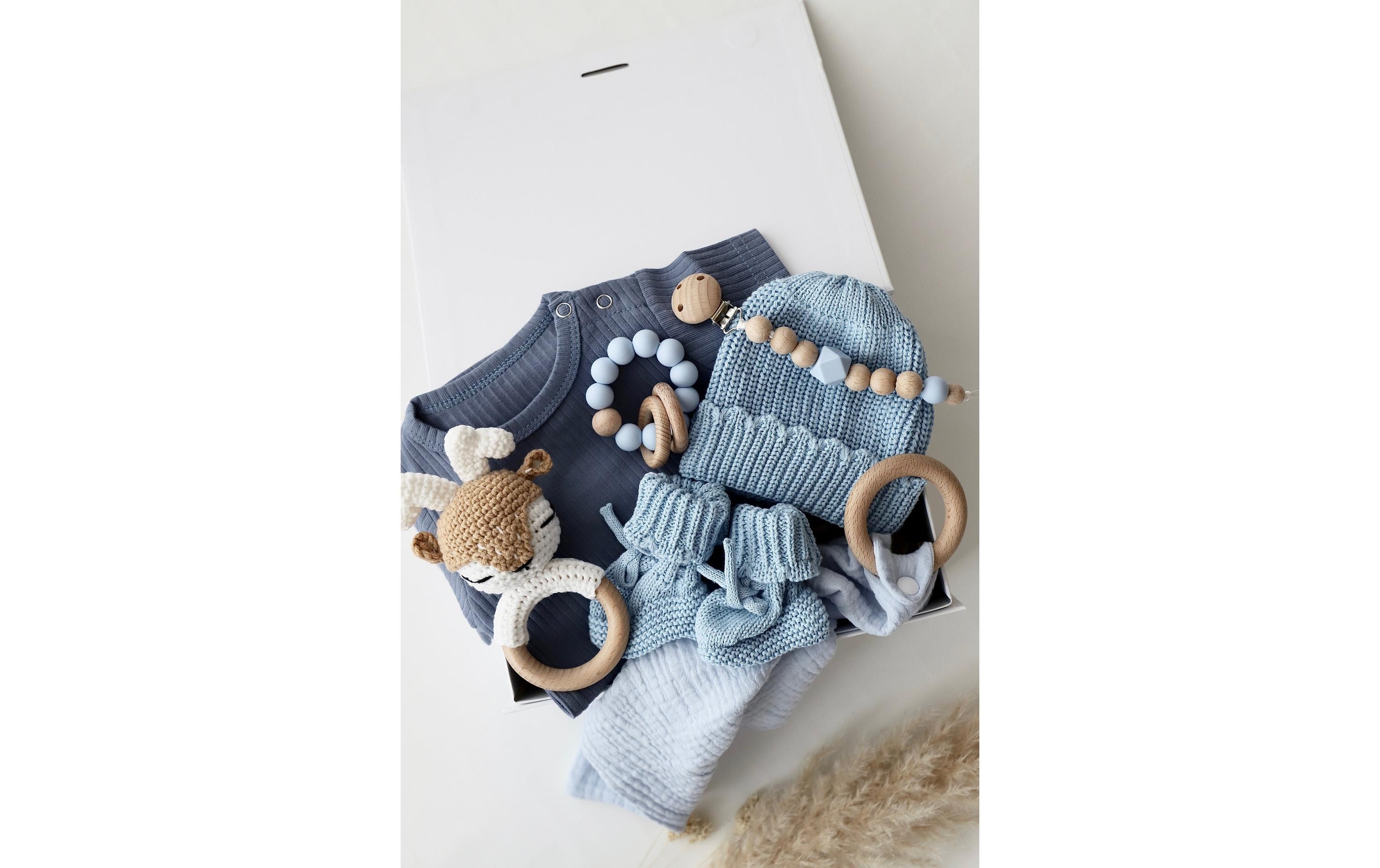 Oykami Baby Geschenkbox Blau Palermo Hirsch