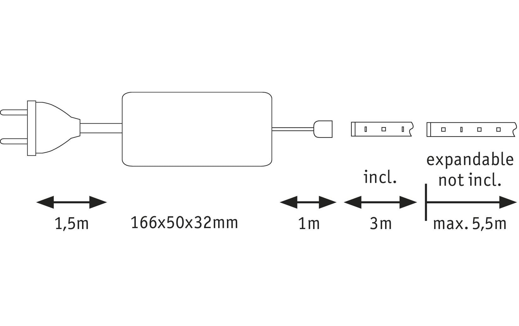 Paulmann LED-Stripe MaxLED 1000 6500 K, 3 m Basisset