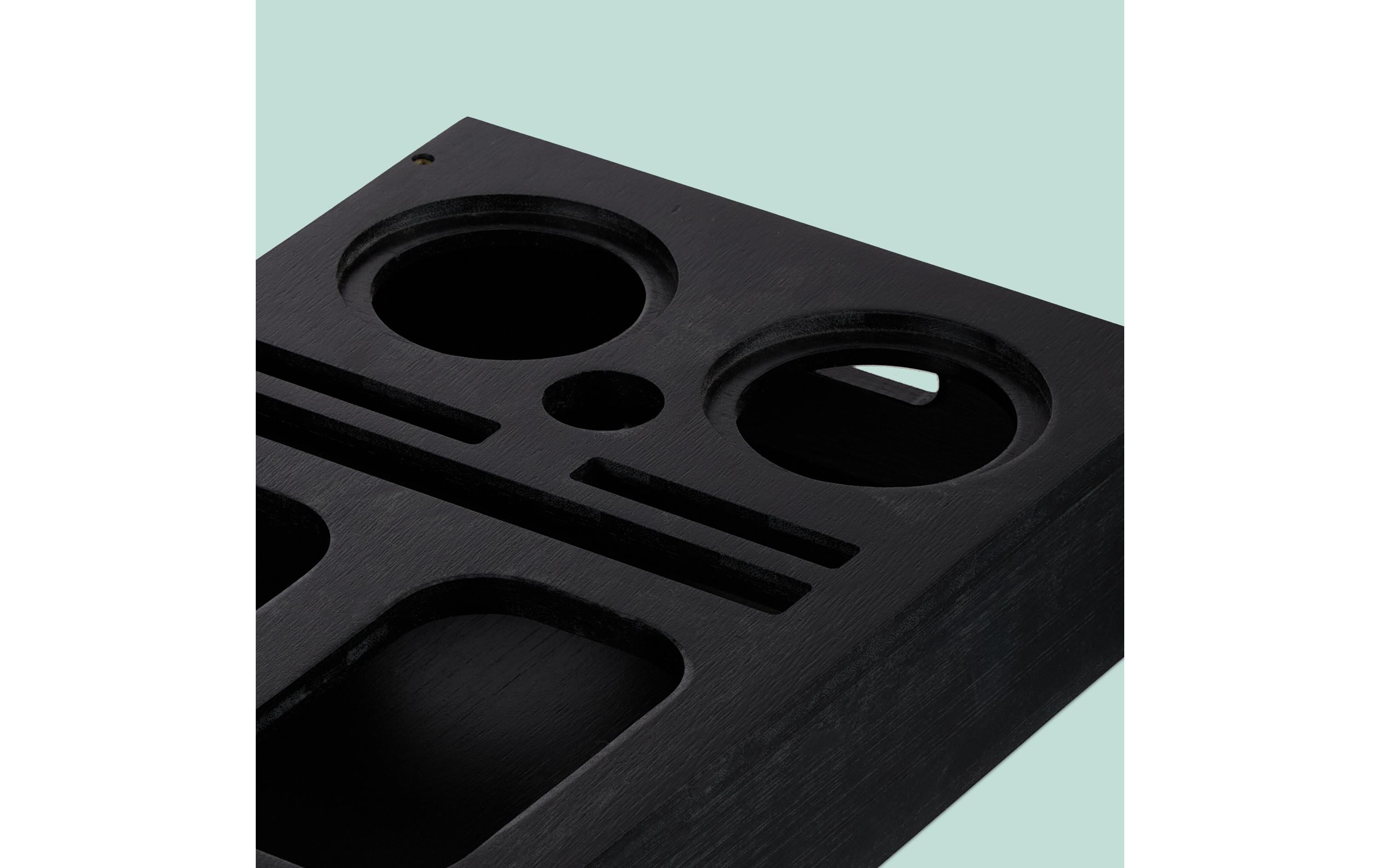 relaxdays Serviertablett mit Snackschalen Schwarz