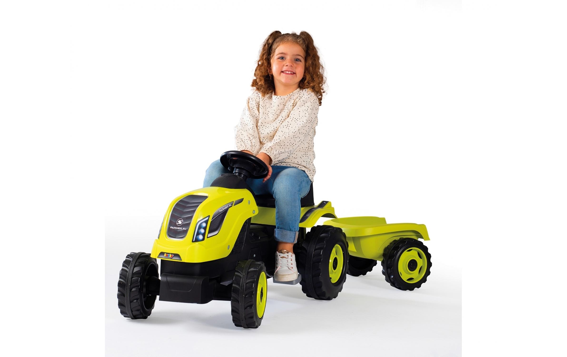Smoby Traktor Farmer XL mit Anhänger Grün