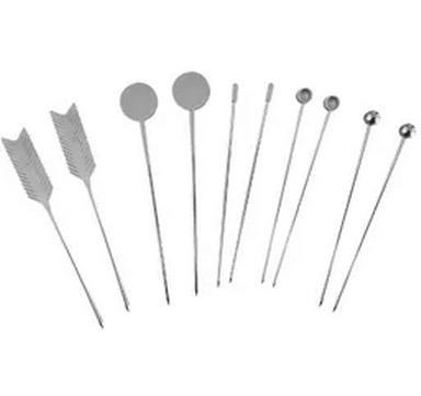 Gault Millau Glas mit Cocktailspiessen 10 Stück, Silber