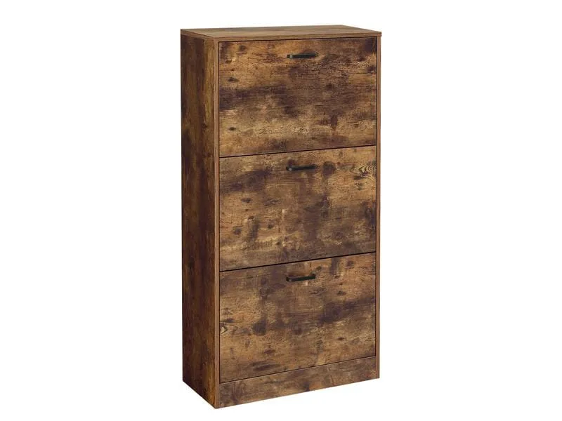 VASAGLE Schuhschrank mit 3 Klappen 60 x 120 cm, Braun VASAGLE Schuhschrank mit 3 Klappen 60 x 120 cm, Braun