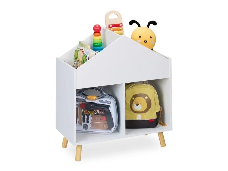 relaxdays Kinderregal Haus Hellbraun; Weiss relaxdays Kinderregal Haus Hellbraun; Weiss