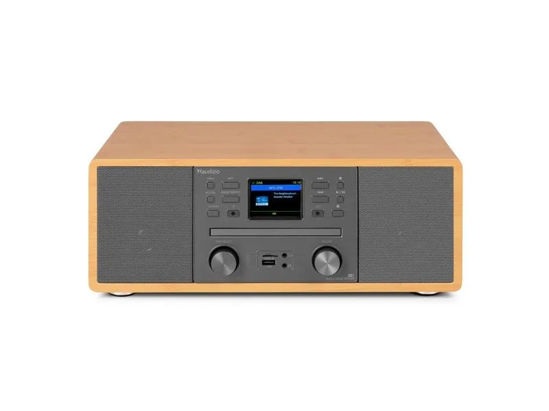 Audizio Avola-BMB DAB+/FM Radio mit BT u. CD, WLAN, bambus Braun