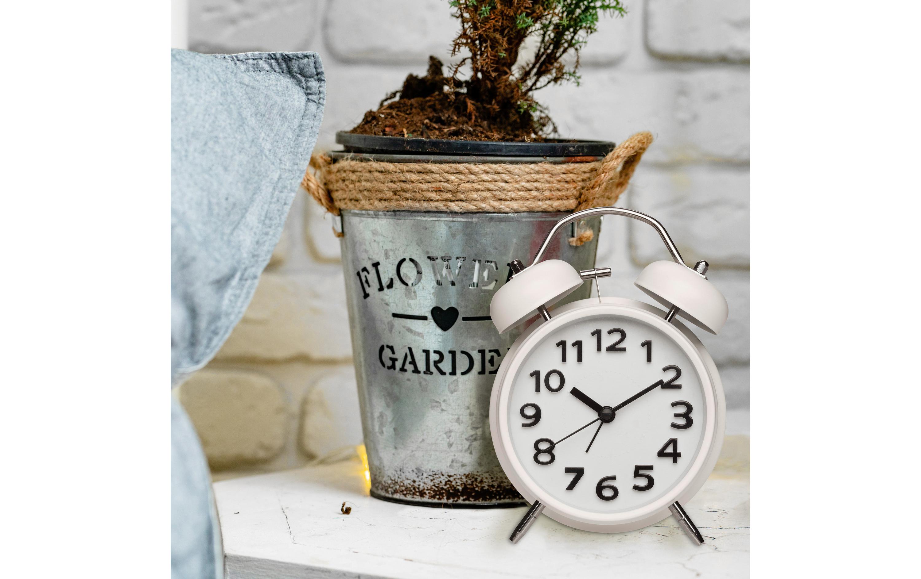 TFA Dostmann Wecker mit Doppelglocke Weiss