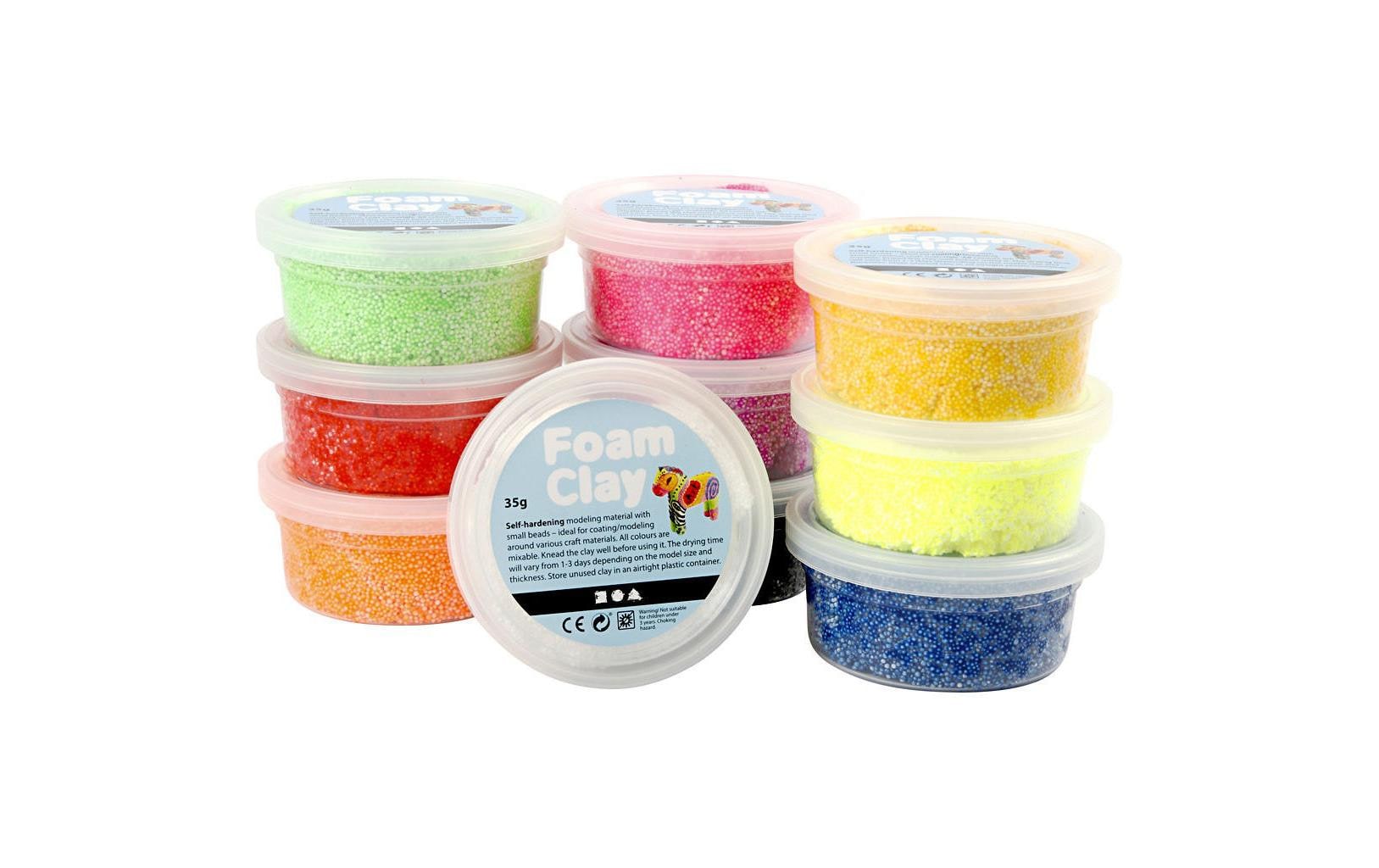 Creativ Company Modellier-Set Foam Clay Basic Mehrfarbig