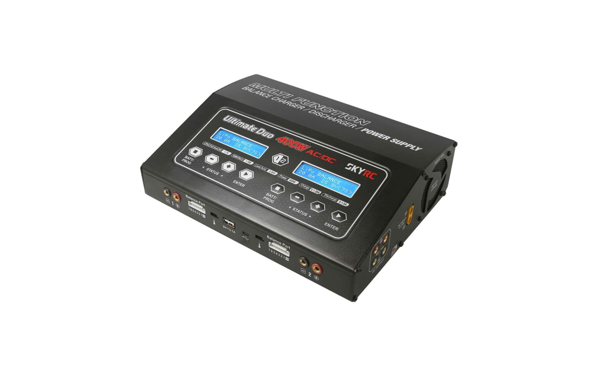 SKYRC Dual-Ladegerät D400 Ultimate Duo AC/DC 2 x 200W, 1-7S SKYRC Dual-Ladegerät D400 Ultimate Duo AC/DC 2 x 200W, 1-7S