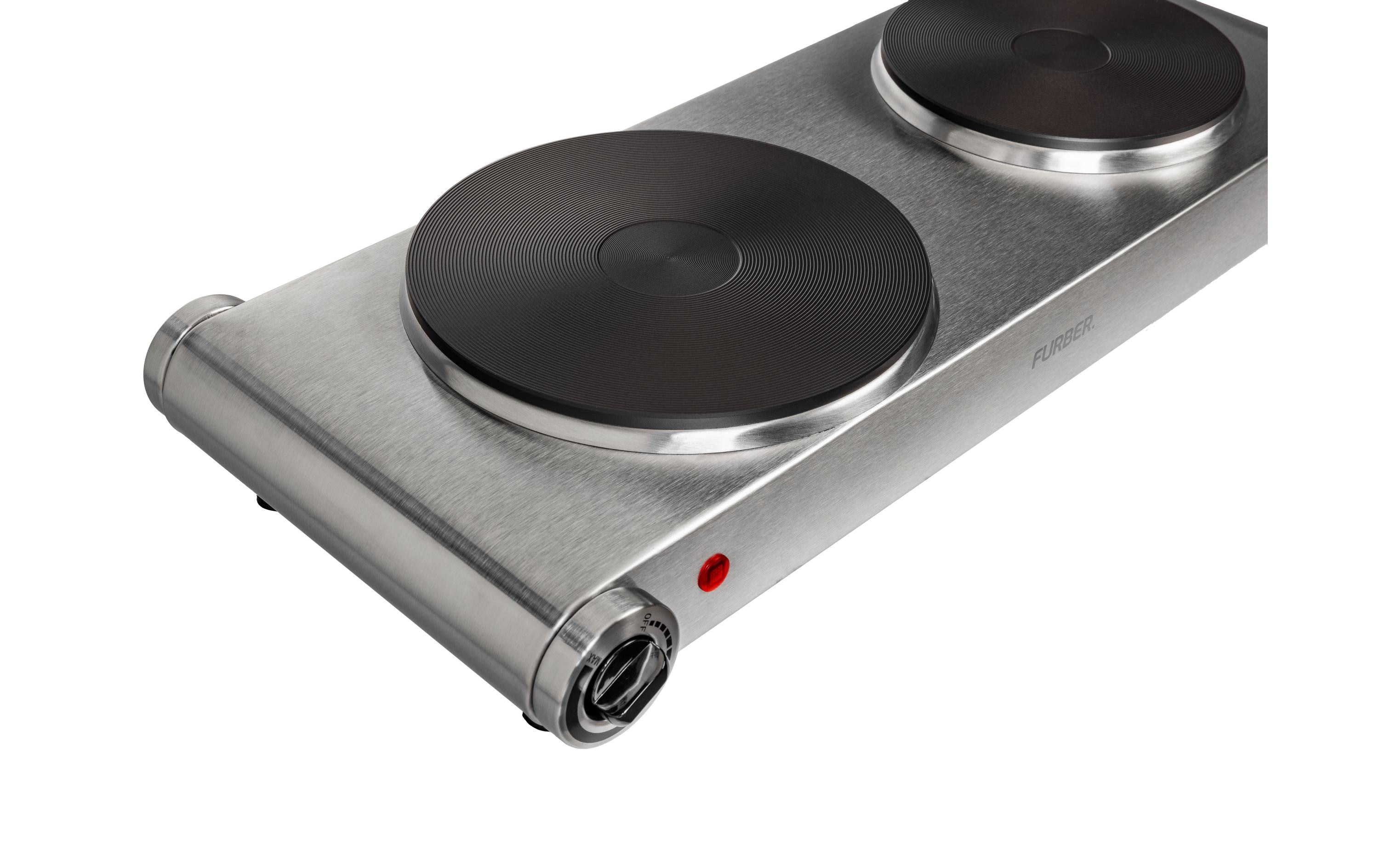 FURBER Doppelkochplatte Silber, 1500 W / 1000 W