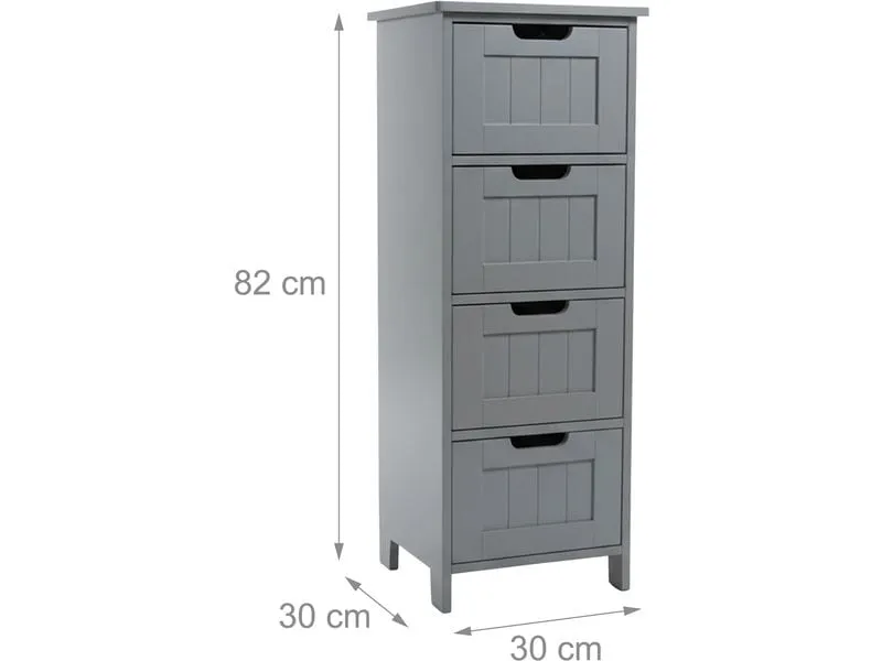 relaxdays Badezimmerregal 30 x 82 cm, Grau relaxdays Badezimmerregal 30 x 82 cm, Grau