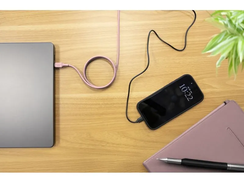 Ansmann Magnetisches Silikonkabel USB-C auf USB-C, 120 cm rose