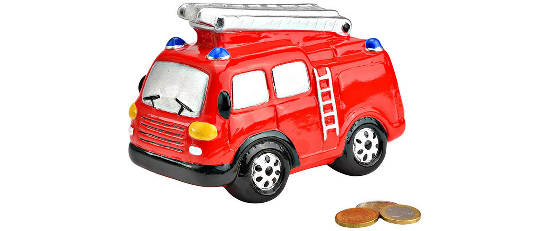 G. Wurm Spardose Feuerwehrauto 16 x 12 x 8 cm G. Wurm Spardose Feuerwehrauto 16 x 12 x 8 cm