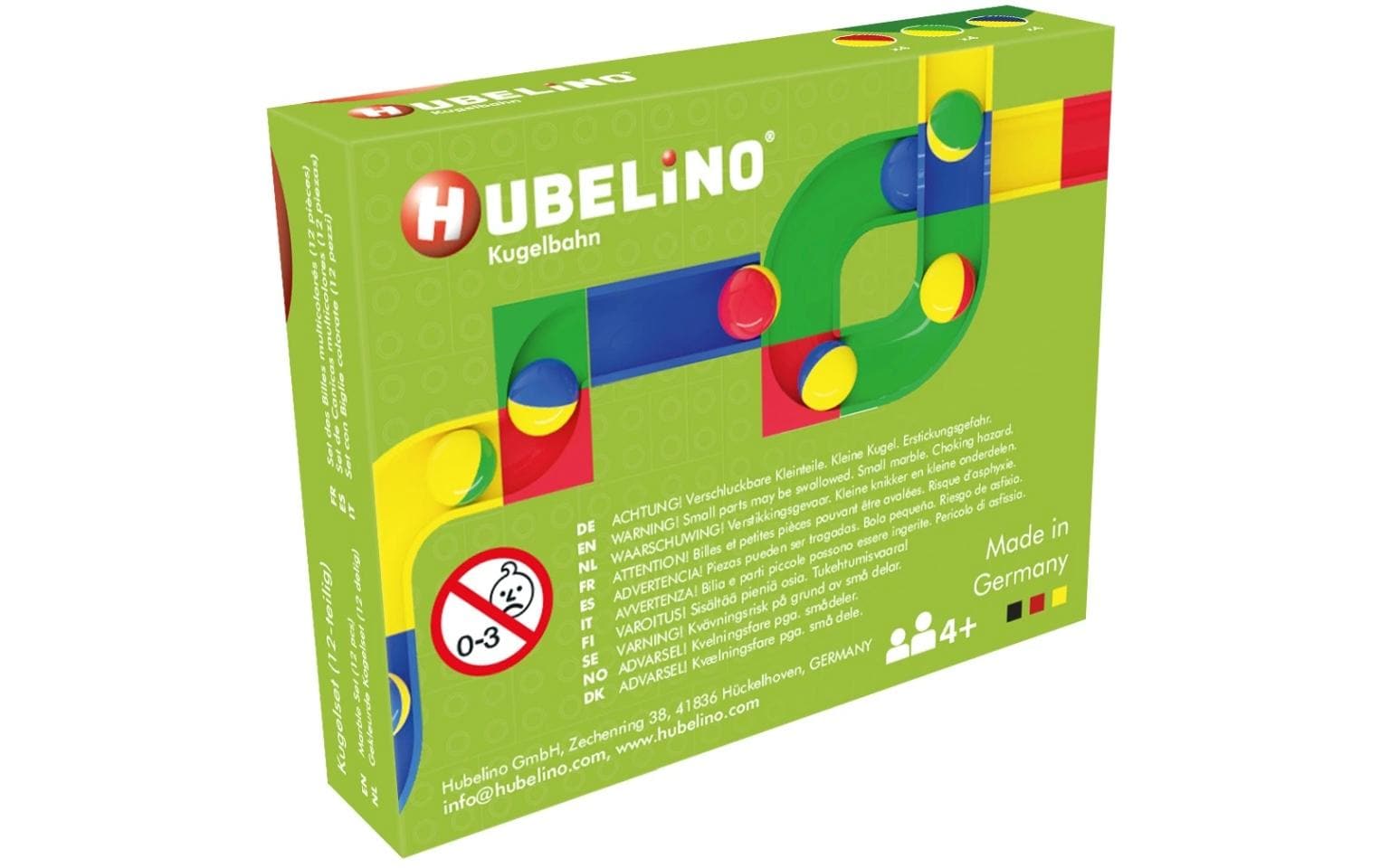 Hubelino Kugelbahn Kugelset zweifarbig 12 Teile